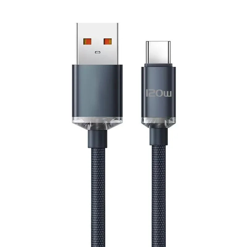 120W 7A Type C to Type C Cable For Iphone 15 Xiaomi Oneplus Mobile Phone Fast Charge USB C Cable Type C Quick Data Charger Cords