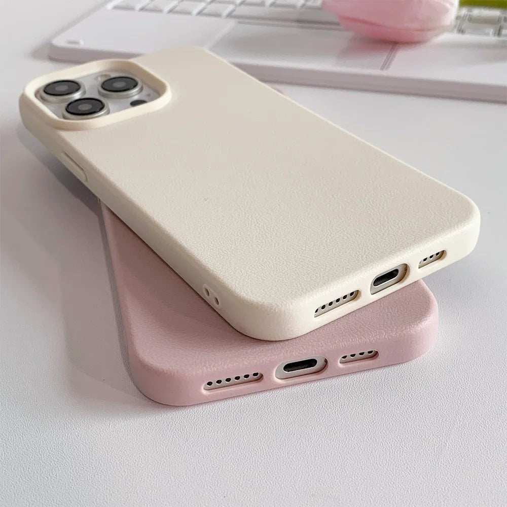 Leather Phone Case For iPhone 17 Pro Max 16 18 Pro Max 13 11 15 14 Plus 12 17 Air 17Promax Shockproof Soft TPU Funda Cover Coque