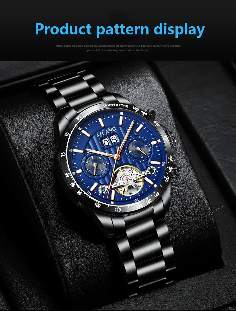 2026 Relojes AILANG Fashion Mechanical Watch Calendar Month Week Waterproof Tourbillon Watches Sport Automatic Wristwatch AL8828