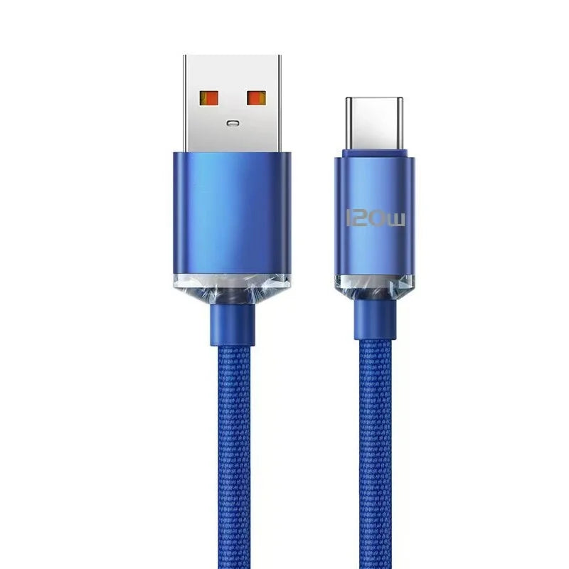 120W 7A Type C to Type C Cable For Iphone 15 Xiaomi Oneplus Mobile Phone Fast Charge USB C Cable Type C Quick Data Charger Cords