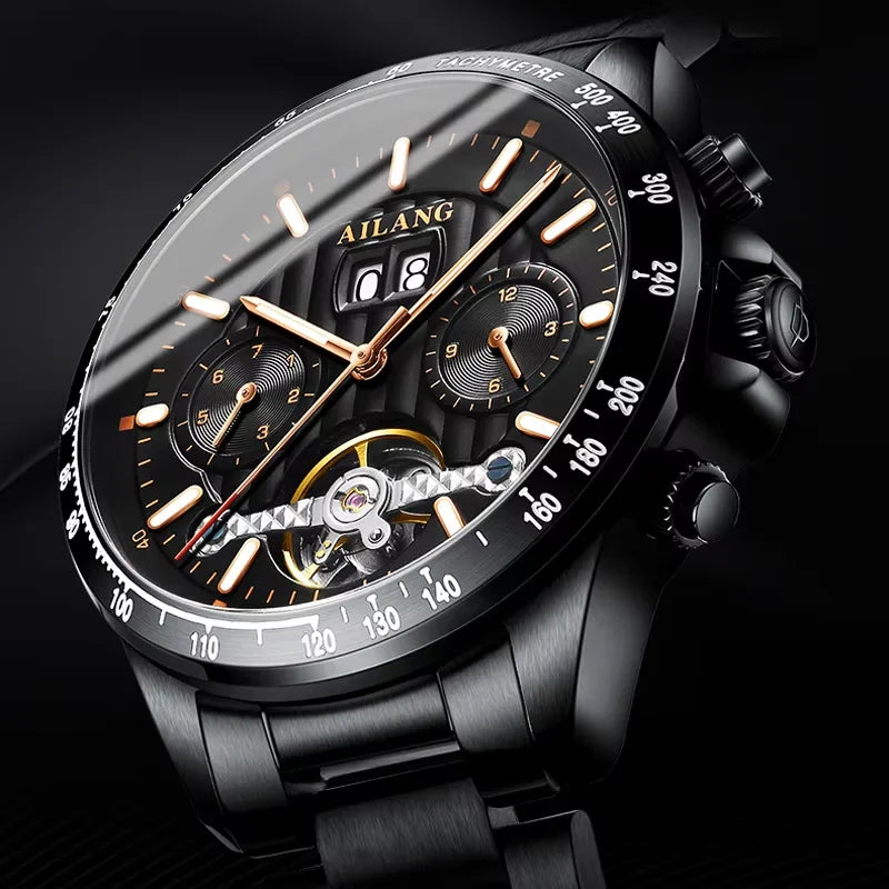 2026 Relojes AILANG Fashion Mechanical Watch Calendar Month Week Waterproof Tourbillon Watches Sport Automatic Wristwatch AL8828