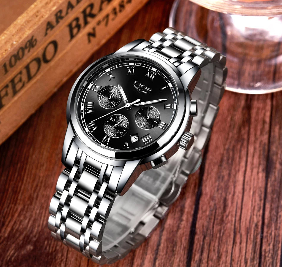 Relojes Hombre 2024 New LIGE Watches Men Luxury Brand Chronograph Male Sport Watches Waterproof Stainless Steel Quartz Men Watch