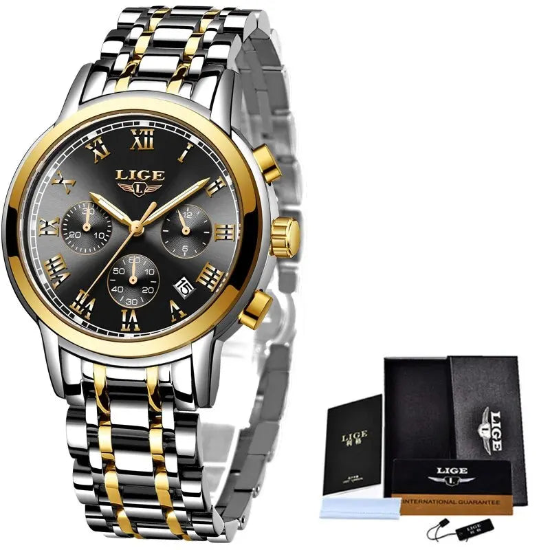 Relojes Hombre 2024 New LIGE Watches Men Luxury Brand Chronograph Male Sport Watches Waterproof Stainless Steel Quartz Men Watch