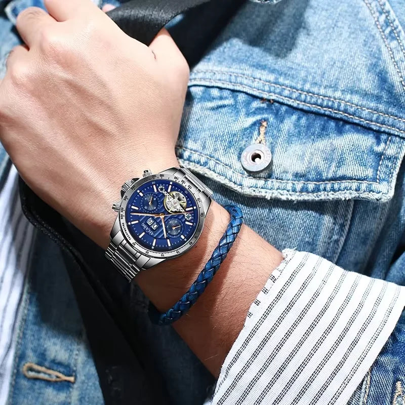 2026 Relojes AILANG Fashion Mechanical Watch Calendar Month Week Waterproof Tourbillon Watches Sport Automatic Wristwatch AL8828