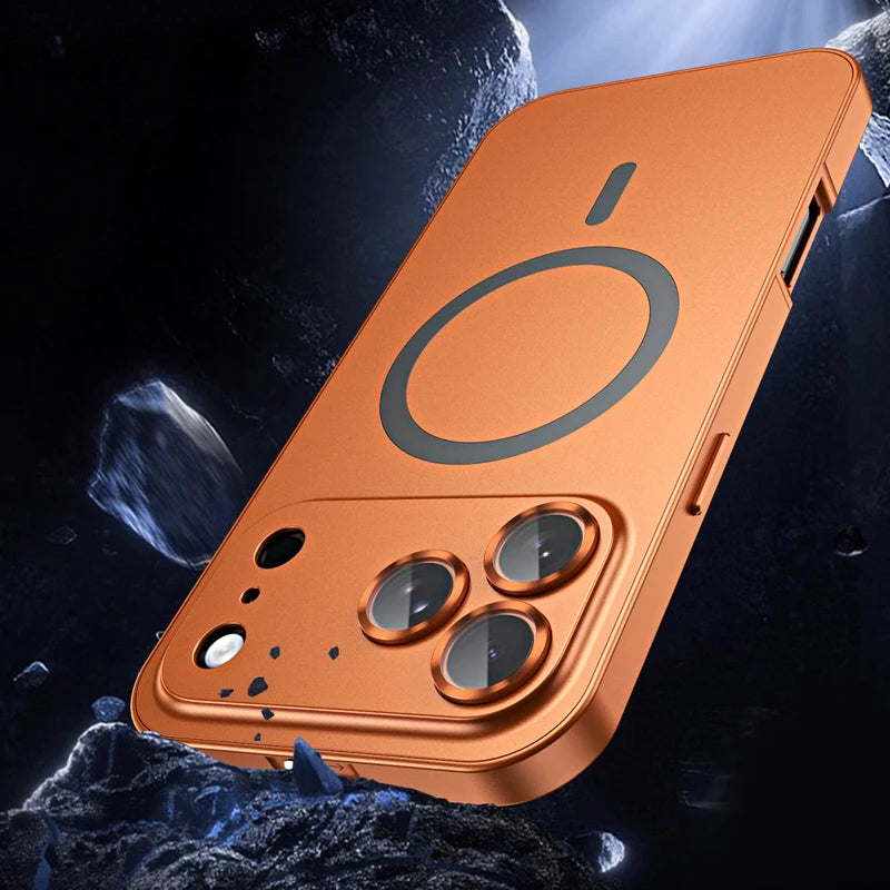 funda For iPhone  Air ,17 Pro Case ELVEV Magnetic Hard PC +Soft TPU with Aluminum Alloy Button Cover for iphone 17 pro max