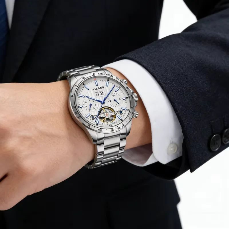 2026 Relojes AILANG Fashion Mechanical Watch Calendar Month Week Waterproof Tourbillon Watches Sport Automatic Wristwatch AL8828