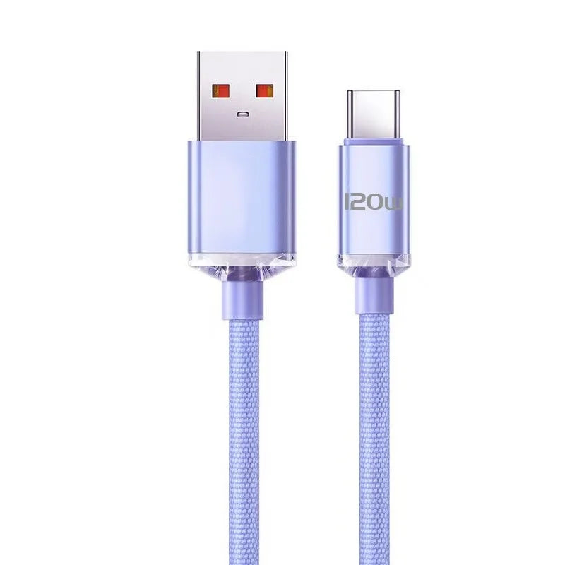 120W 7A Type C to Type C Cable For Iphone 15 Xiaomi Oneplus Mobile Phone Fast Charge USB C Cable Type C Quick Data Charger Cords