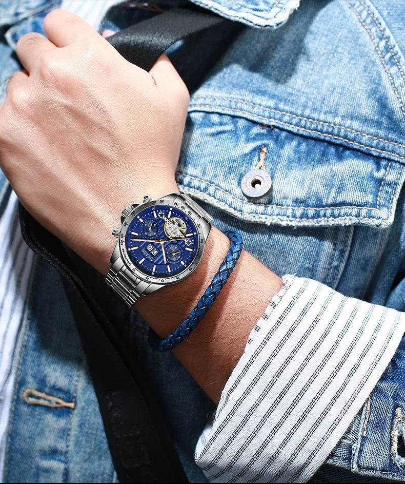2026 Relojes AILANG Fashion Mechanical Watch Calendar Month Week Waterproof Tourbillon Watches Sport Automatic Wristwatch AL8828