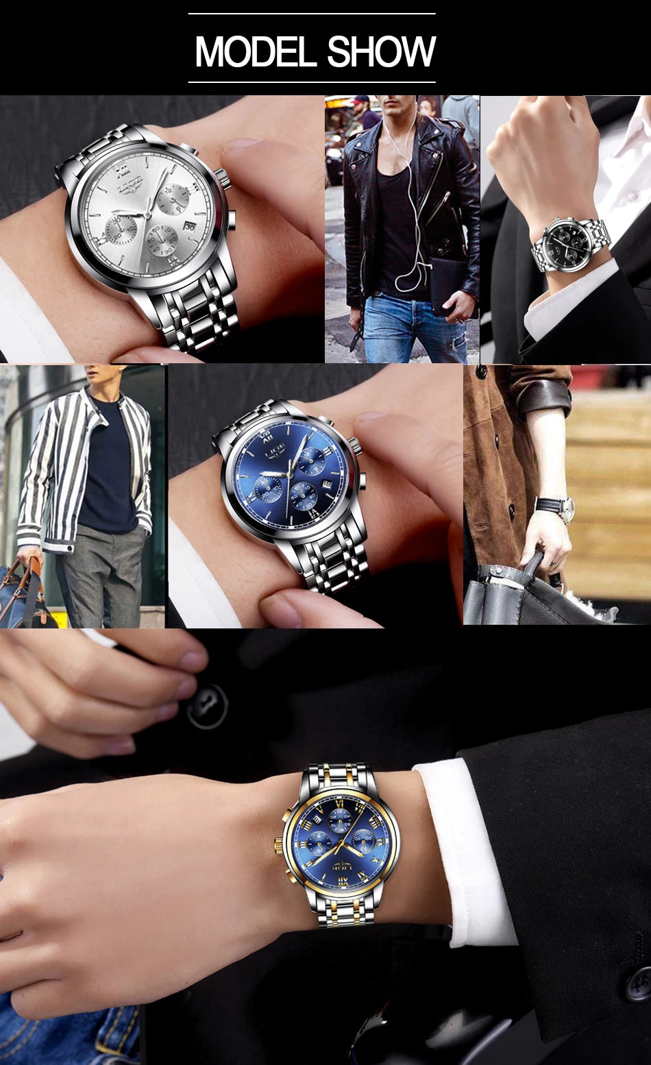 Relojes Hombre 2024 New LIGE Watches Men Luxury Brand Chronograph Male Sport Watches Waterproof Stainless Steel Quartz Men Watch