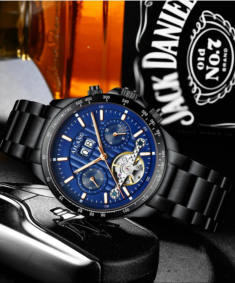 2026 Relojes AILANG Fashion Mechanical Watch Calendar Month Week Waterproof Tourbillon Watches Sport Automatic Wristwatch AL8828