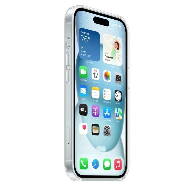 Original Magnetic Clear Case for iPhone 17 Air 16 15 14 13 12 11 Pro Max 12 13 mini Funda for Magsafe Silicone Transparent Cover