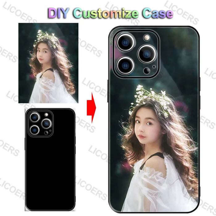 Custom Case for iPhone 17 Air 16 17e 16e 15 14 13 12 11 Pro Max Mini XR Plus Cover DIY Photo Soft Matte Silicon Shockproof Funda