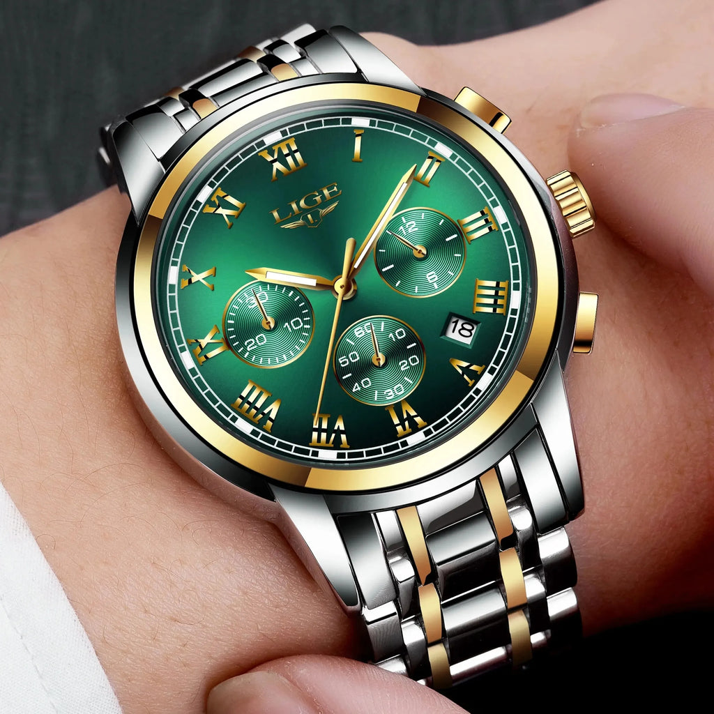 Relojes Hombre 2024 New LIGE Watches Men Luxury Brand Chronograph Male Sport Watches Waterproof Stainless Steel Quartz Men Watch
