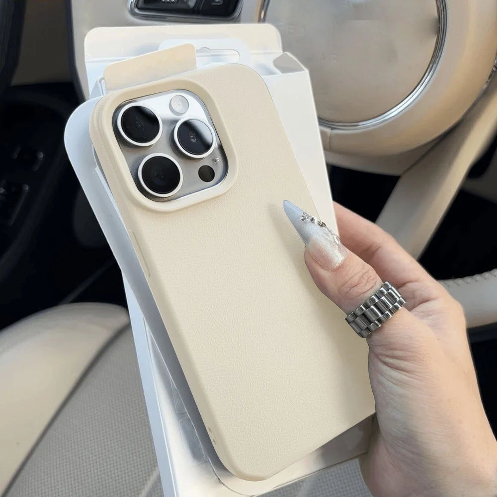 Leather Phone Case For iPhone 17 Pro Max 16 18 Pro Max 13 11 15 14 Plus 12 17 Air 17Promax Shockproof Soft TPU Funda Cover Coque