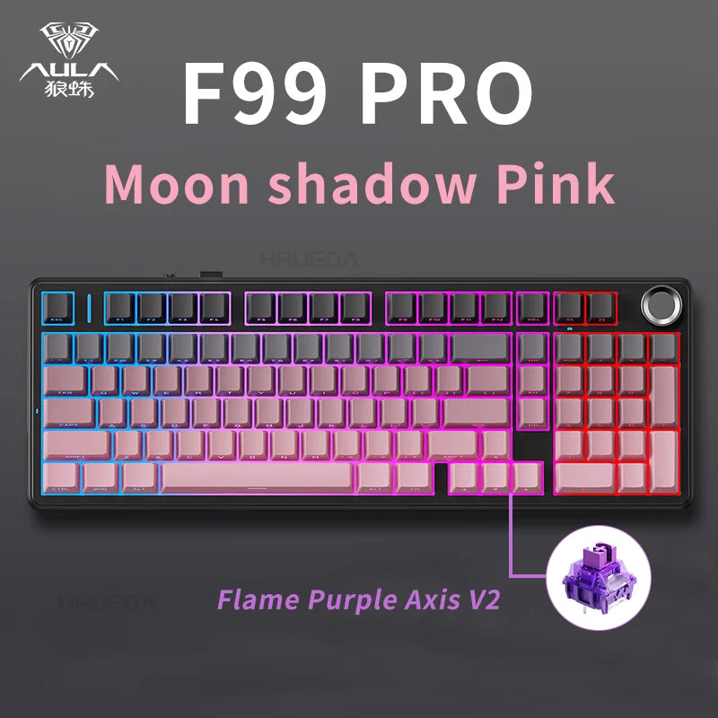 AULA F99 Pro Machanical Keyboard Original Hot Swap 99 Keys Bluetooth5.0/2.4G Wireless/Wired Tri-model Gasket Customized Keyboard