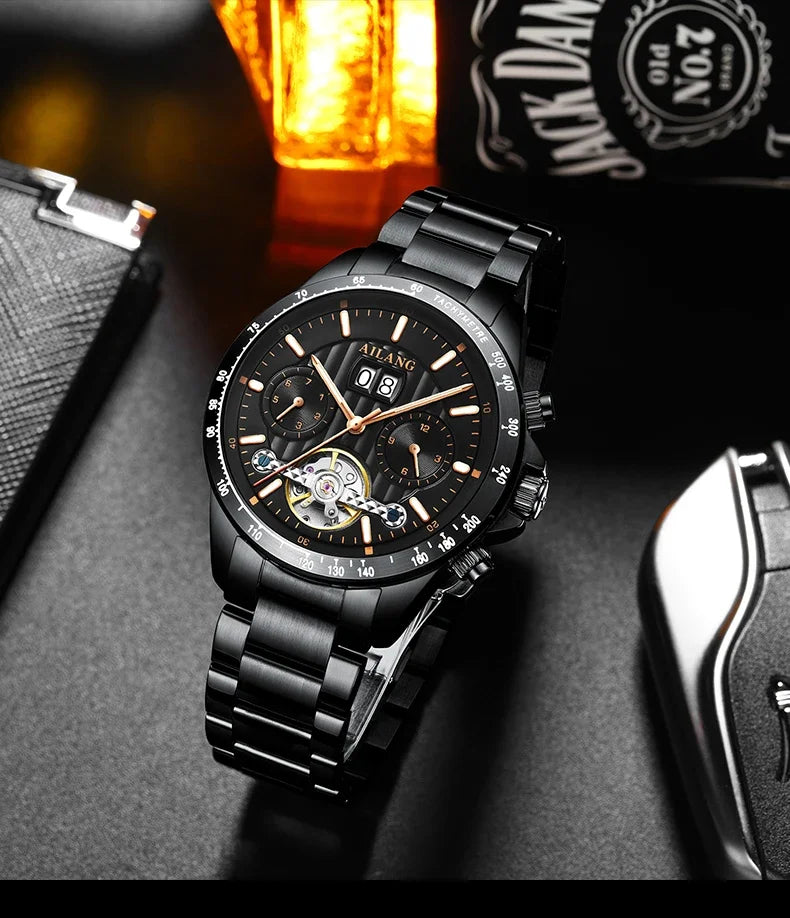2026 Relojes AILANG Fashion Mechanical Watch Calendar Month Week Waterproof Tourbillon Watches Sport Automatic Wristwatch AL8828