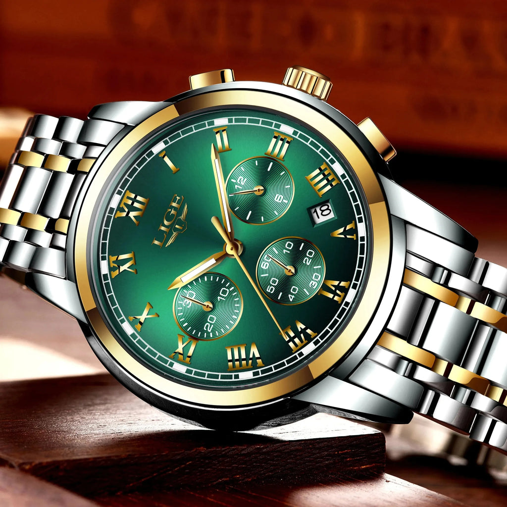 Relojes Hombre 2024 New LIGE Watches Men Luxury Brand Chronograph Male Sport Watches Waterproof Stainless Steel Quartz Men Watch