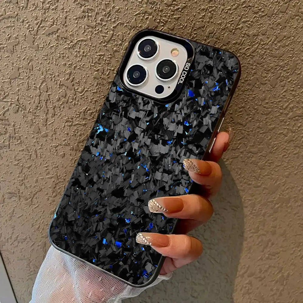 Forged Carbon Fundas Phone Case For IPhone 17 16 Plus Pro Max 15 14 13 12 11 Matte Colorful Covers