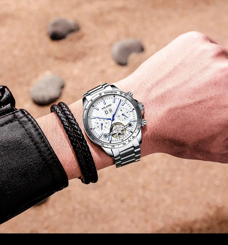 2026 Relojes AILANG Fashion Mechanical Watch Calendar Month Week Waterproof Tourbillon Watches Sport Automatic Wristwatch AL8828