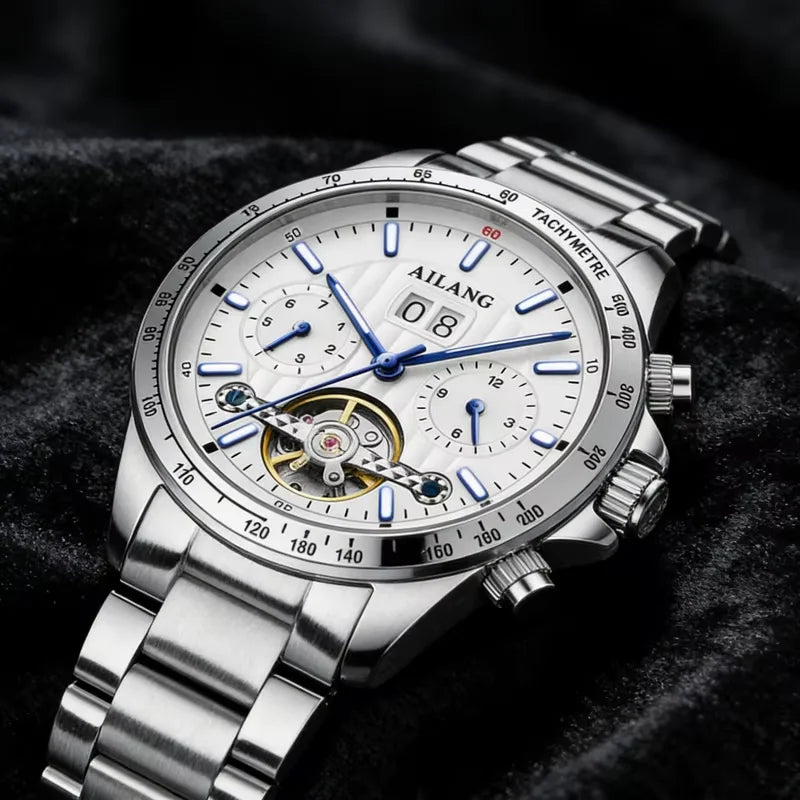 2026 Relojes AILANG Fashion Mechanical Watch Calendar Month Week Waterproof Tourbillon Watches Sport Automatic Wristwatch AL8828