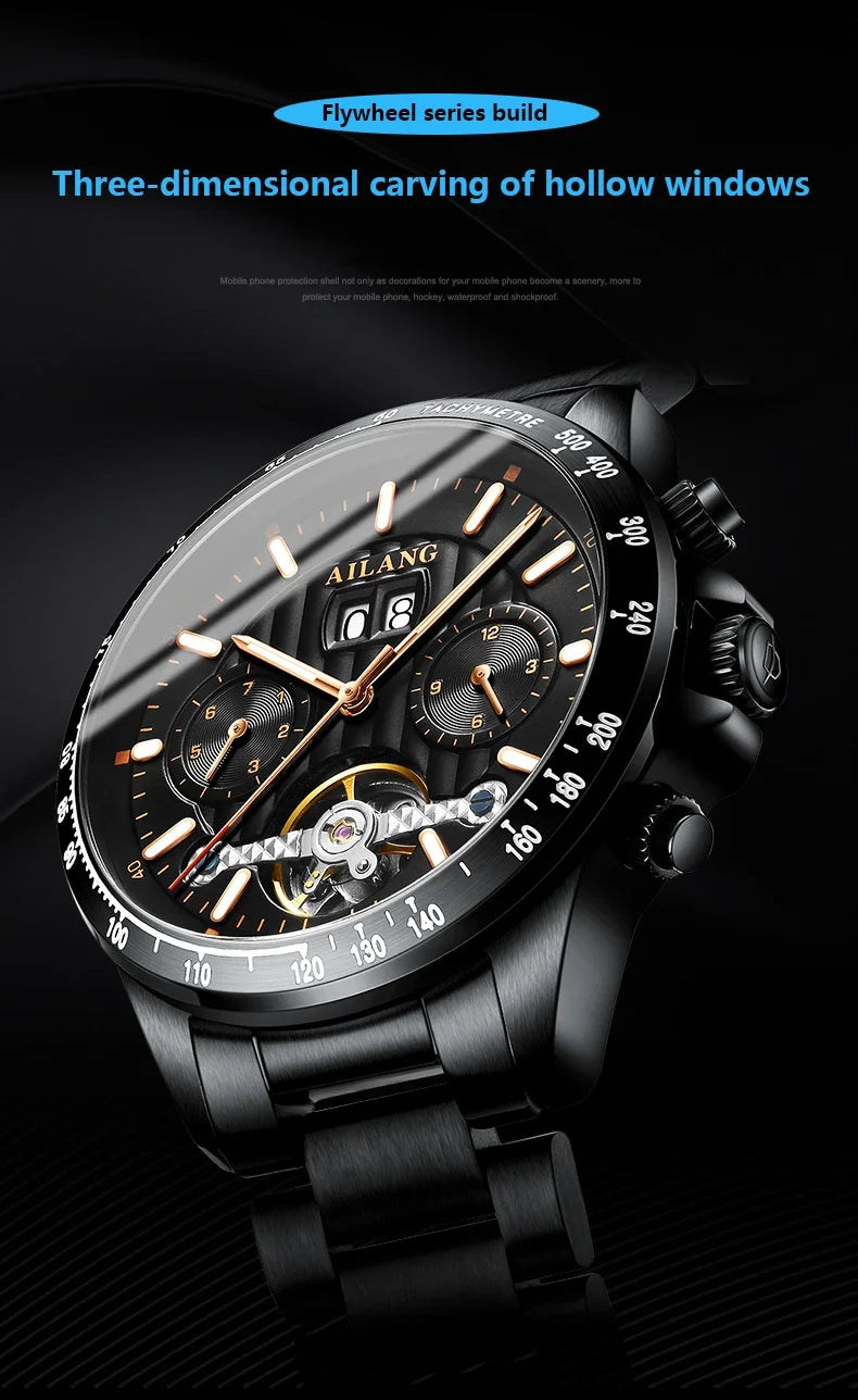2026 Relojes AILANG Fashion Mechanical Watch Calendar Month Week Waterproof Tourbillon Watches Sport Automatic Wristwatch AL8828