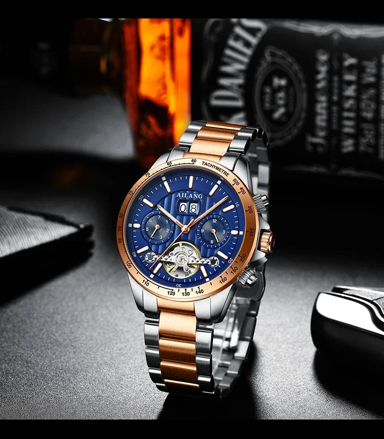 2026 Relojes AILANG Fashion Mechanical Watch Calendar Month Week Waterproof Tourbillon Watches Sport Automatic Wristwatch AL8828