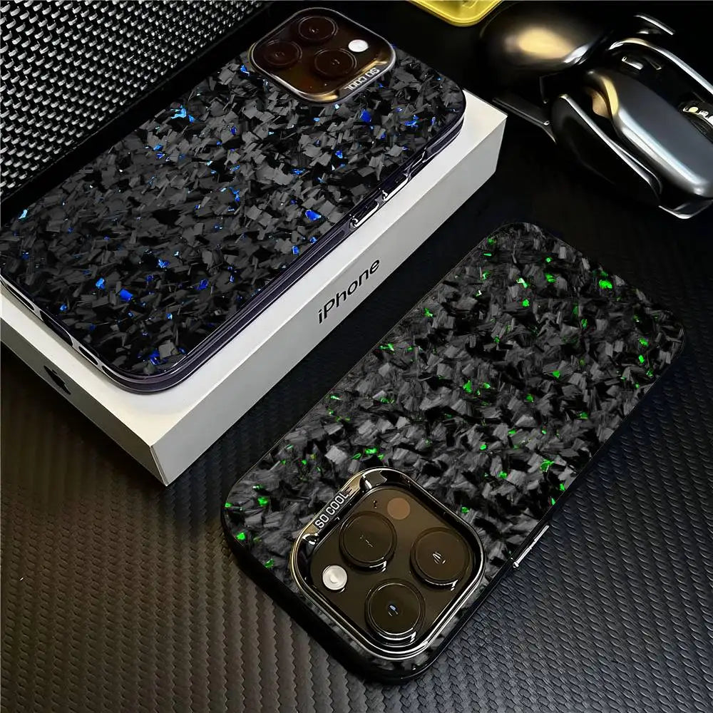 Forged Carbon Fundas Phone Case For IPhone 17 16 Plus Pro Max 15 14 13 12 11 Matte Colorful Covers
